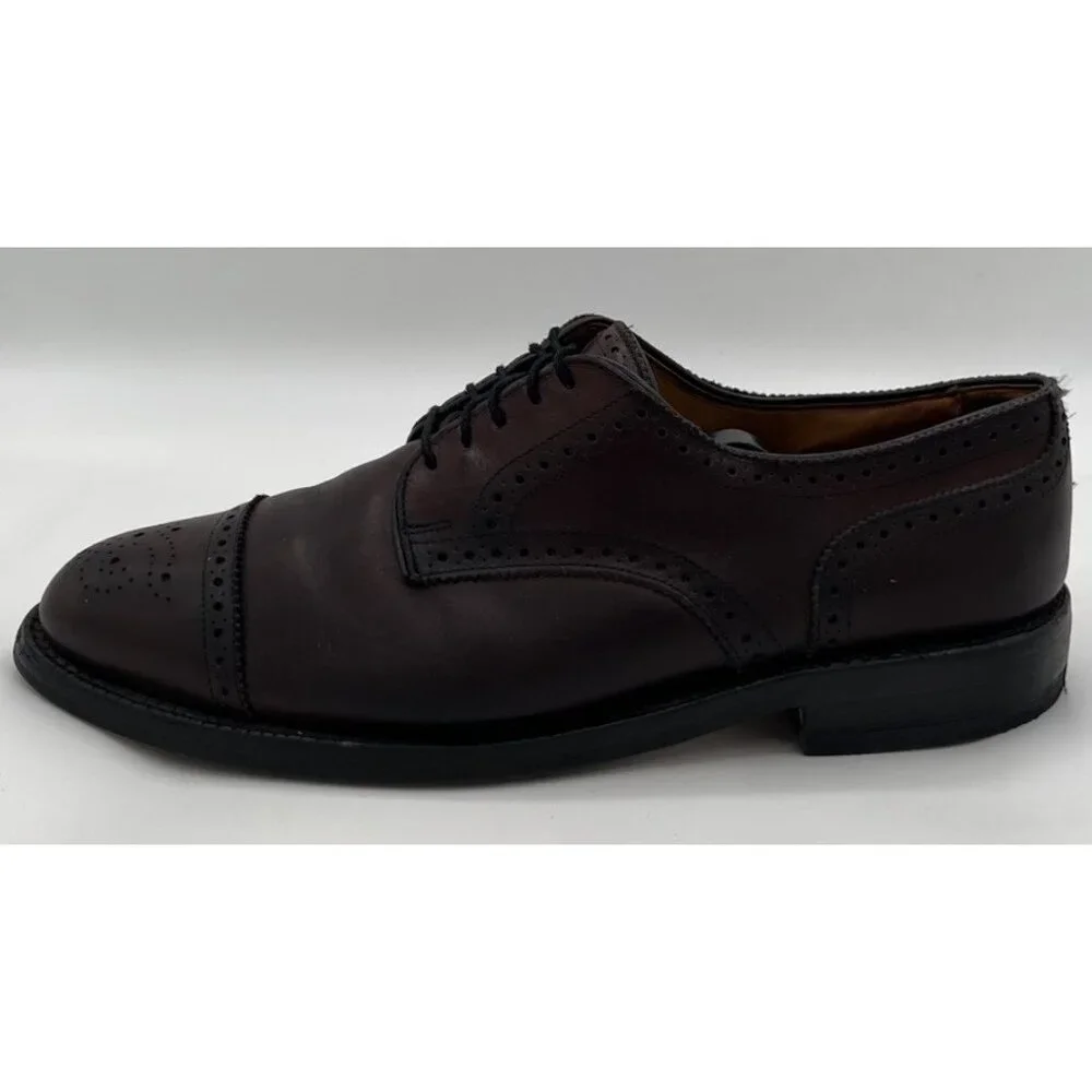 Allen Edmonds Lexington Men’s Size 9D Burgundy Leather Cap Toe Wingtop Oxford